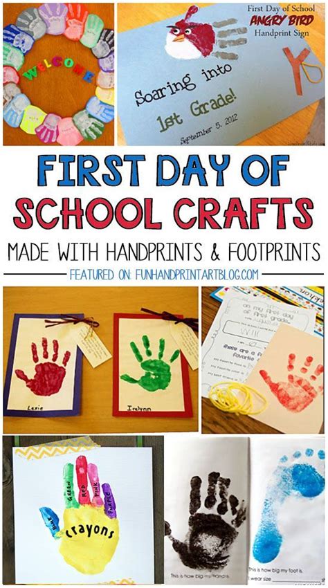 1st Day Of School Handprint Crafts And Keepsakes Fun Handprint Art