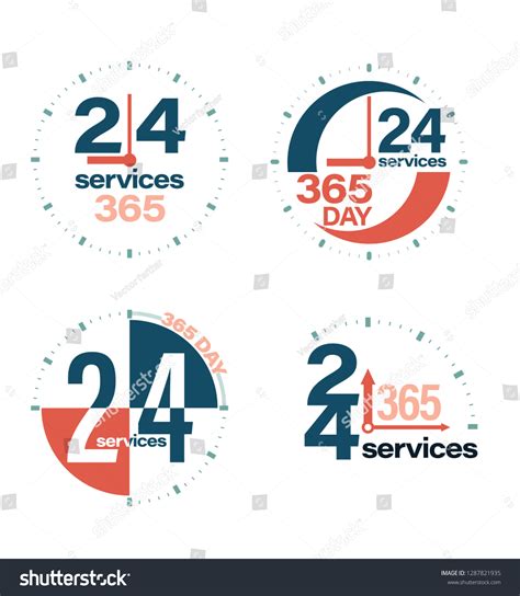 24 Hours Open Customer Service Collection Stock Vector Royalty Free