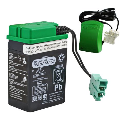 Peg Perego 6v Green Battery With Charger Free Shipping Battery Mart
