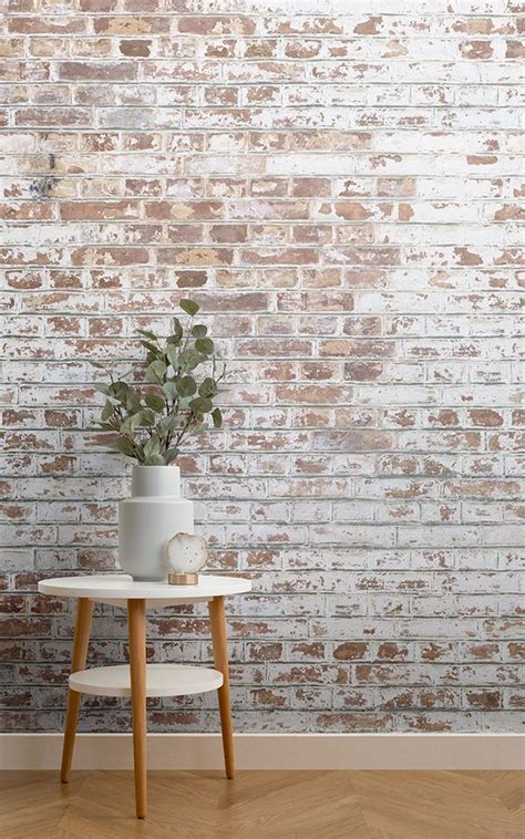 20 Faux White Brick Wallpaper