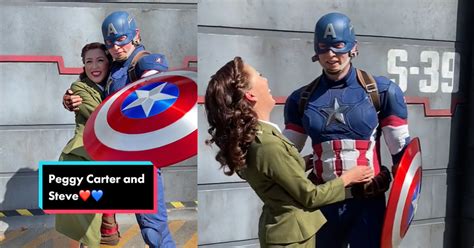Peggy Carter Cosplayer Gets Special Treatment From Captain America At Disneyland [video