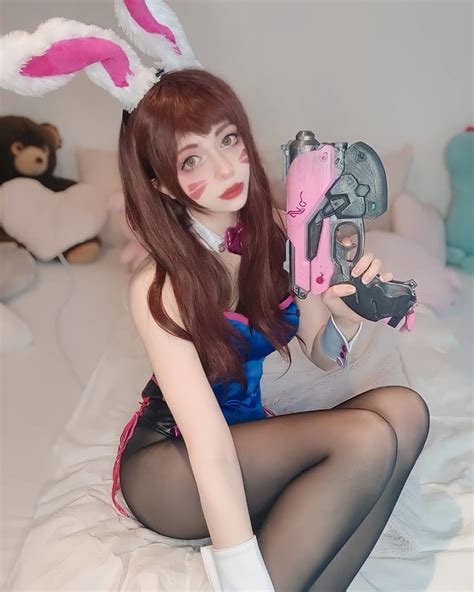 overwatch d va bunny cosplay set ayase [available on patreon too ] 1 set of 17 pics of my d va