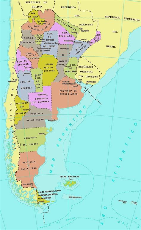 Mapa Argentina Politico Con Ciudades En 2020 Mapa De Argentina Mapa