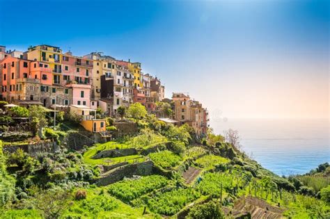 Corniglia Cinque Terre Italy Beautiful Village With Colorful Houses