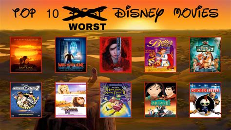 Top 10 Worst Disney Movies By Geononnyjenny On Deviantart