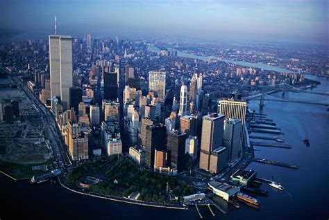 Aerial Lower Manhattan In 1990s Battery Park Jake Rajs Image Archive
