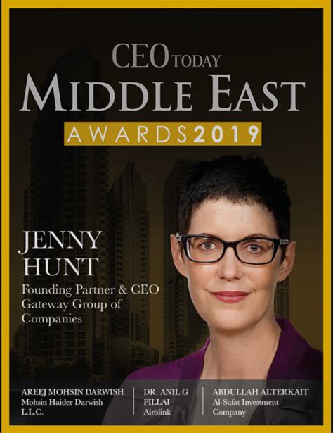 Gateways Jenny Hunt Winner Ceo Today Magazines Ceo Middle East