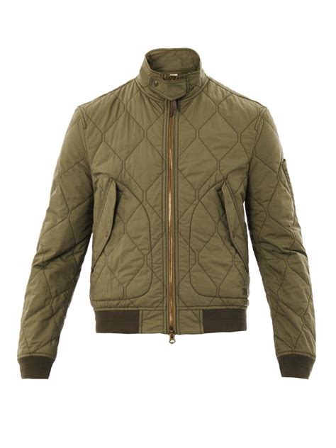 Lyst Burberry Brit Quilted Bomber Jacket In Green For Men