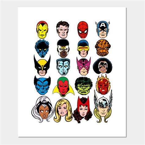 Classic Comics Superhero Heads Comics Heads Posters And Art Prints