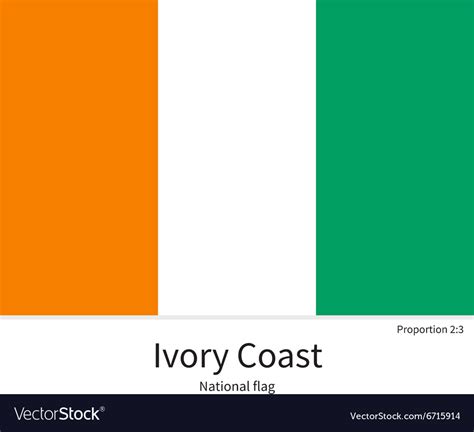 National Flag Of Ivory Coast With Correct Vector Image