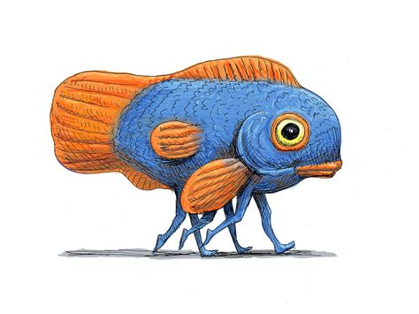 Fish With 6 Legs By Paolo Uberti Fish Drawings Leg Art