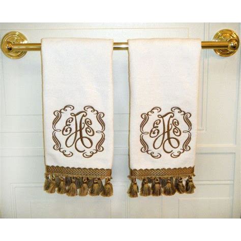 Monogrammed Tassel Hand Towels Set Of Two 38 Liked On Polyvore