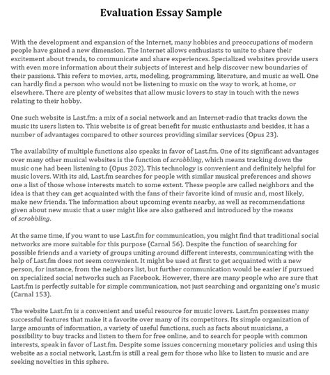 Evaluation Essay - Example & How To Write | Pro Essay Help