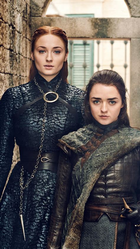 1080x1920 Game Of Thrones Season 7 Arya Stark Sansa Stark Petyr