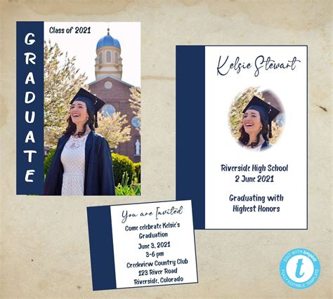 Graduation Announcement Templates Print Or Send Etsy In 2021