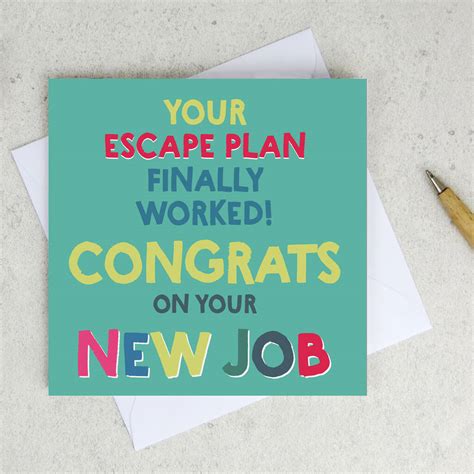Funny New Job Congratulations Card By Wink Design