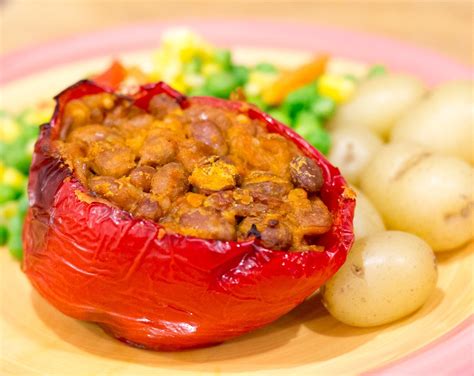 Vegan Pinto Bean Stuffed Peppers Recipe Planet Veggie