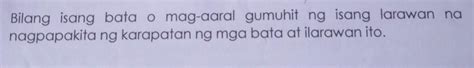 Bilang Isang Bata O Mag Aaral Gumuhit Ng Isang Larawan Nanagpapakita Ng