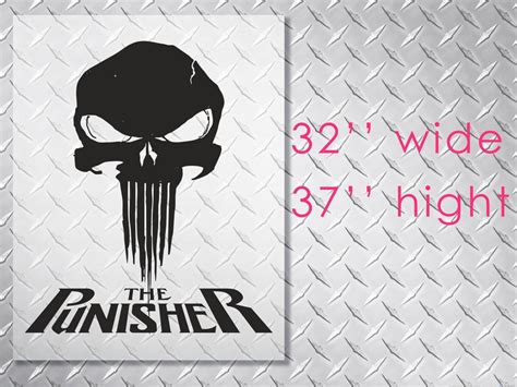 Punisher Skull And Words Blood Hood Side Vinyl Decal Sticker For Car