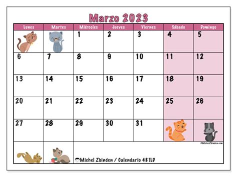 Calendarios Marzo 2023 Michel Zbinden Cl