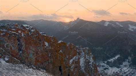 Siberian Mountains At Sunset High Quality Stock Photos ~ Creative Market