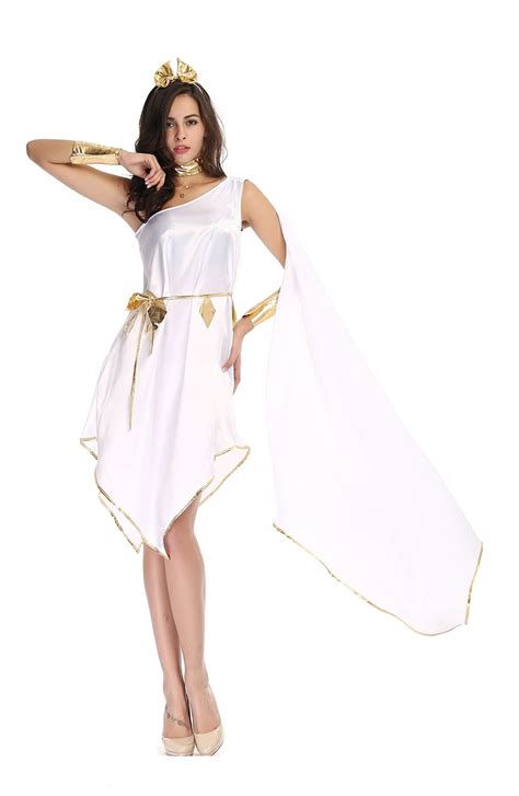 2017 Ancient Greek Goddess Costumes Cosplay Women Irregular White Long Fancy Dress Halloween