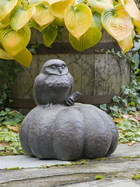 Use these stoned pumpkin clipart. Owl on Pumpkin Garden Statue | Garden statues, Stone ...