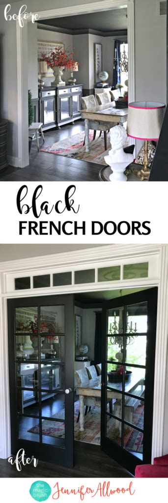 A cutout in the center makes it easier to install the glass. DIY Painted Black French Doors | Black french doors ...