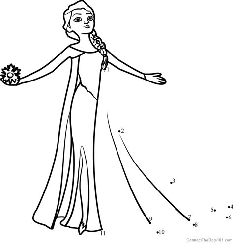 Elsa And Anna Frozen Dot To Dot Printable Worksheet Connect The Dots