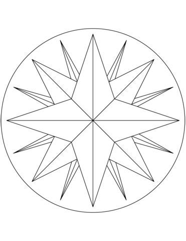 Free printable rose coloring page. free printable compass rose template - Google Search ...