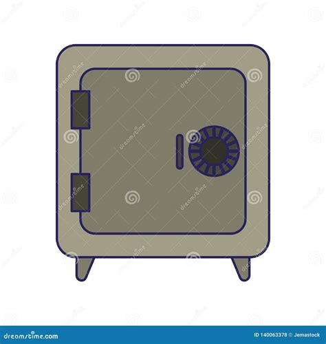 Strongbox Security Symbol Blue Lines Stock Vector Illustration Of