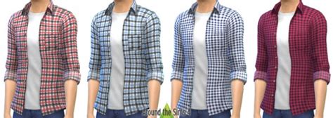 Around The Sims 4 Open Shirt Rolled Sleeves And T Shirt Sims 4