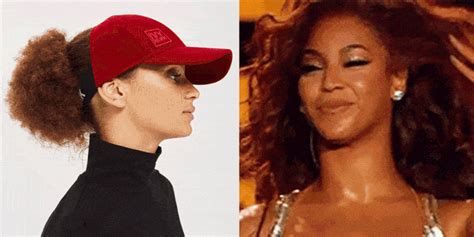 You Need To See Beyoncés Curly Hair Baseball Hat The Ivy Park