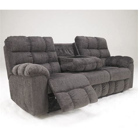 Ashley Furniture Acieona Microfiber Reclining Sofa In Slate Walmart
