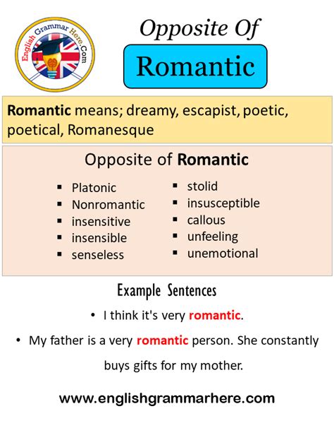 Opposite Of Romantic Antonyms Of Romantic Meaning And Example