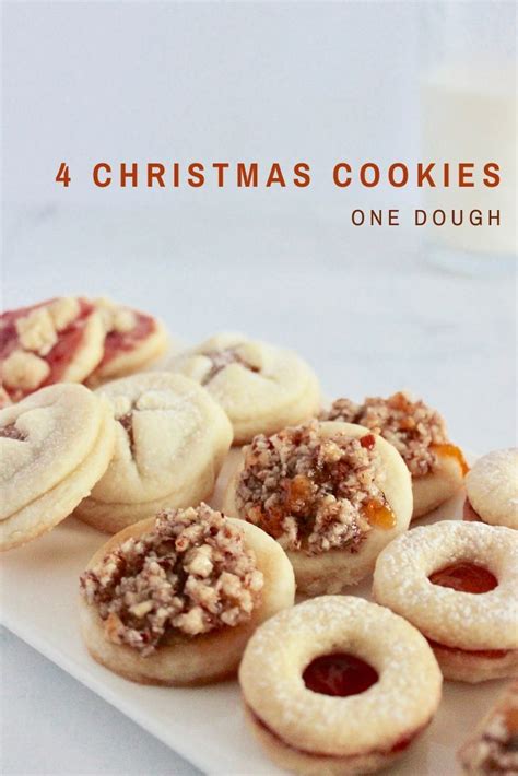 4 Cookies One Dough Recipe Delicious Cookie Recipes Traditional