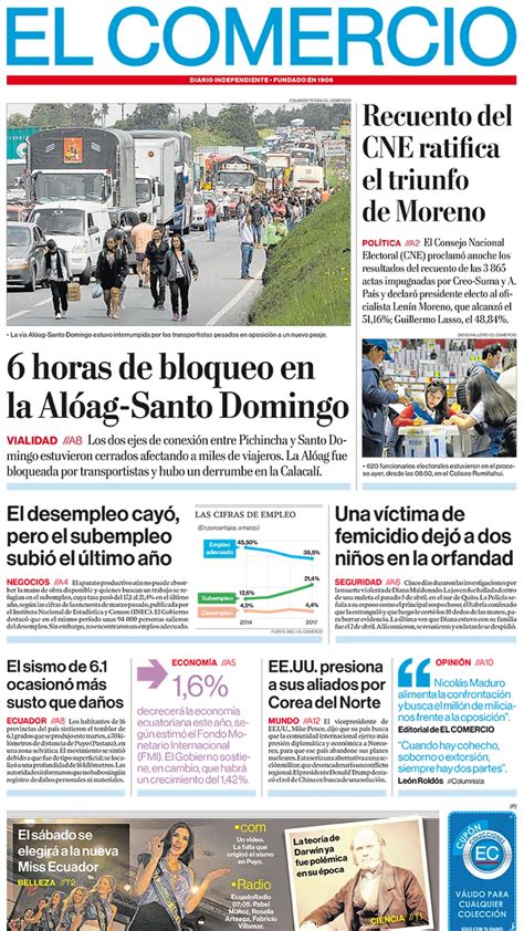 El Comercio Ecuador Miércoles 19 De Abril De 2017