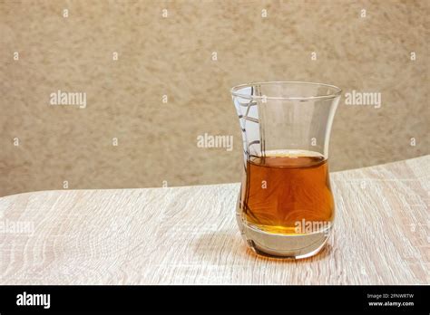 Turkish Cup Of Black Tea Armudu Glass Stock Photo Alamy