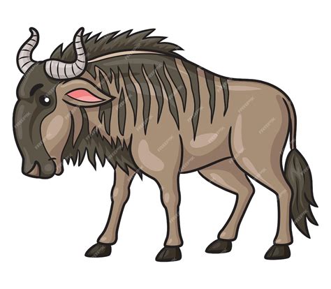 Premium Vector Wildebeest Cartoon