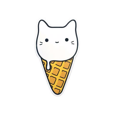 Ice Cream Cat Vinyl Sticker Sparkle Collective