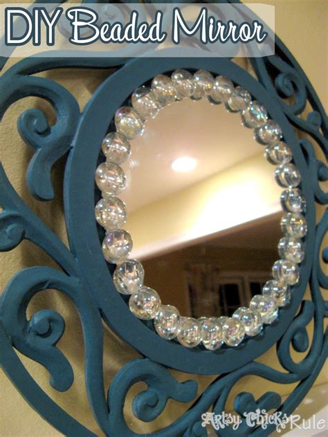 Simple Inexpensive And Easy Diy Beaded Mirrors Artsy Chicks Rule Beaded Mirror Diy Mirror