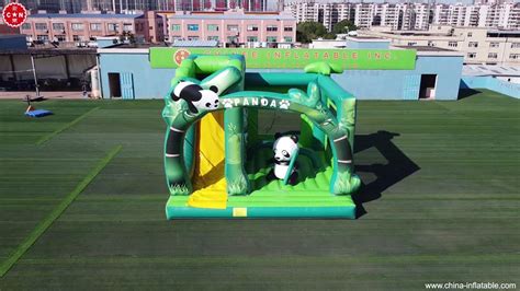 Panda Themed Inflatable Combos Bouncy Castle With Slide From Chinee