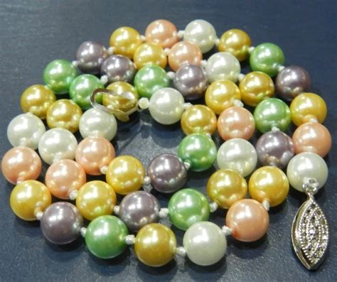 Mm Multicolor South Sea Aaa Shell Pearl Necklace Inches Yl Lady