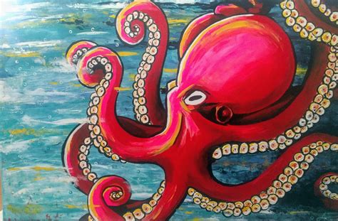My Octopus Painting Octopus Painting Vintage Octopus Painting