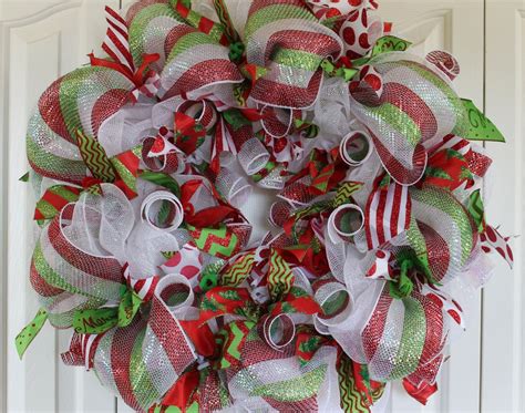 Christmas Deco Mesh Wreath Deco Mesh Ribbon Wreath Holiday