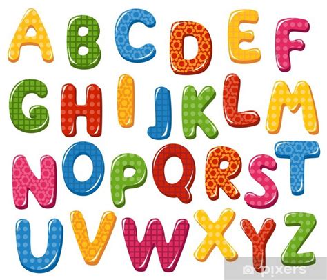 Sticker Colorful Alphabet Letters Pixersus