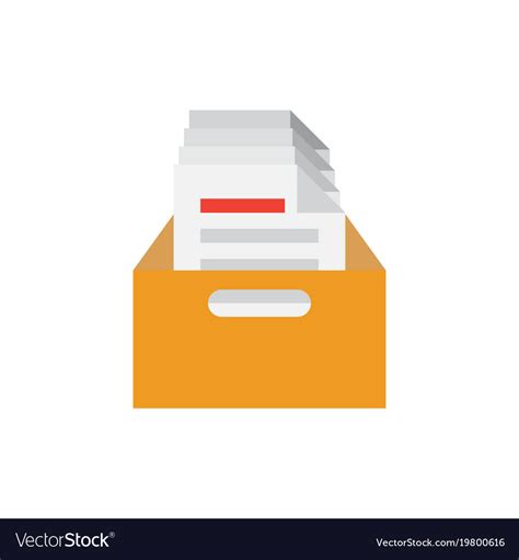 Files Archive Box Icon Royalty Free Vector Image