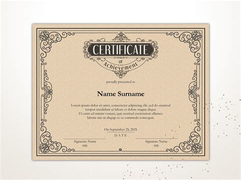 Vintage Certificate Of Achievement Editable Certificate Etsy In 2021
