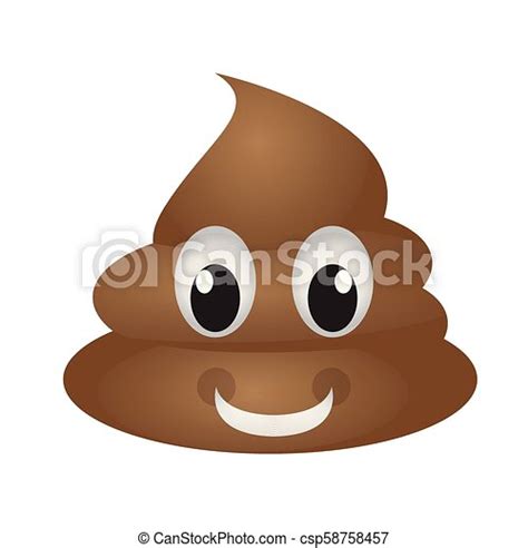 Happy Poop Emoji Isolated Happy Poop Emoji Vector Illustration Design