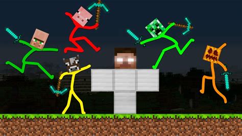 Stickman Animation Vs Minecraft ~ Stickman Turnes Into Mobs Animator Vs